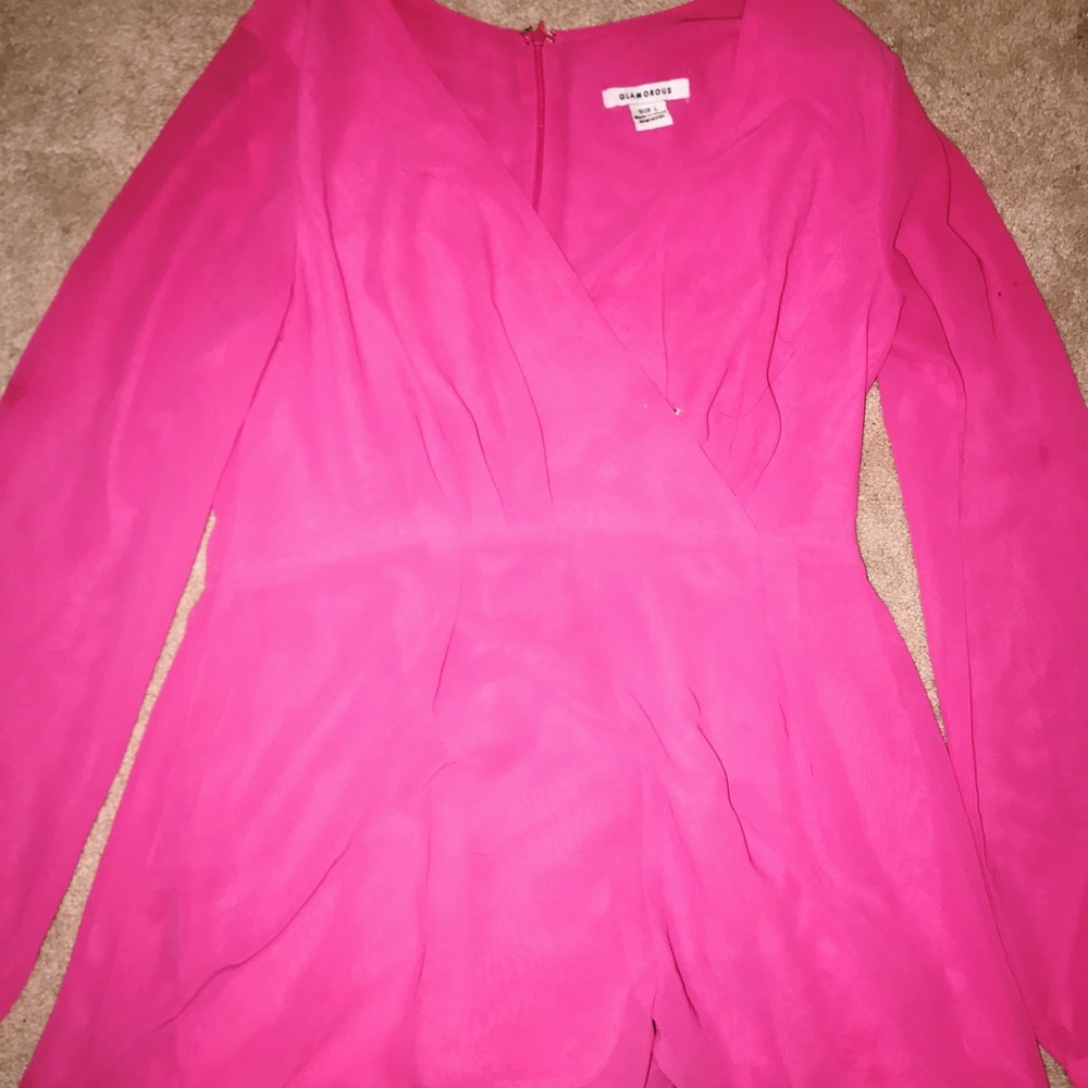 Pink romper- L- Glamorous- Nordstrom